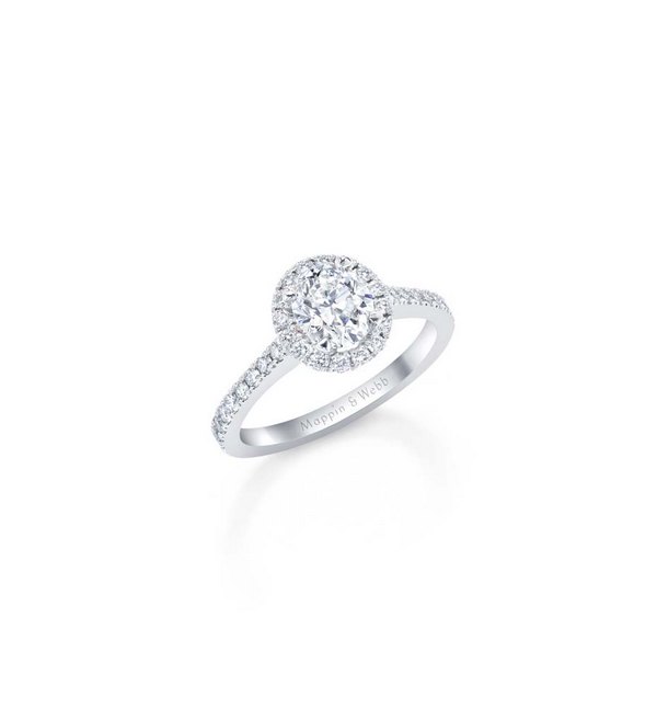 Помолвочное бриллиантовое кольцо-гало от Mappin & Webb
